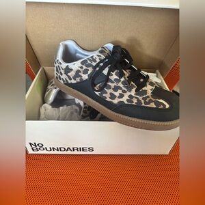 No Boundaries Sneakers with Leopard Print and Black and Silver Accents